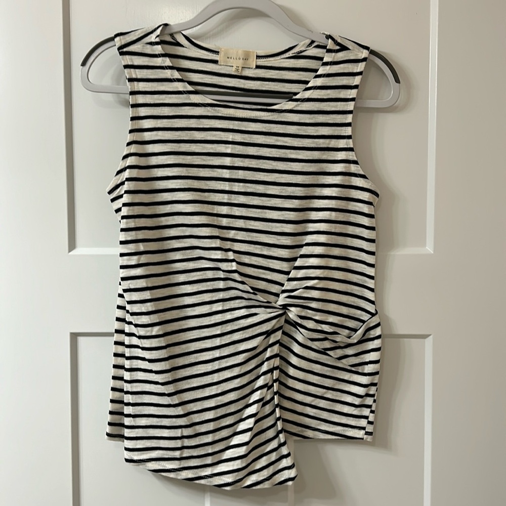 Women’s striped sleeveless top.